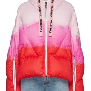 Khrisjoy Pink and Red Women's Puffer Jacket